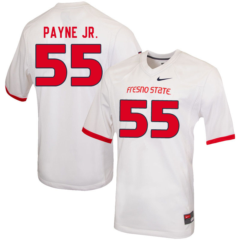 Men #55 Leonard Payne Jr. Fresno State Bulldogs College Football Jerseys Sale-White - Click Image to Close